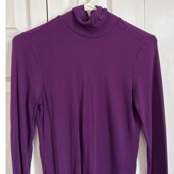 Marine Layer Vibrant Purple Soft Fitted Turtleneck Medium - Picture 2 of 7